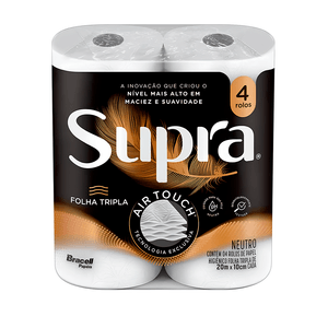 Papel Higiênico Supra Folha Tripla - 4 unidades