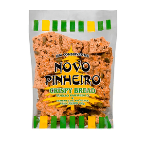 Pão Crispy Bread Sabor Queijo Parmesão e Semente de Abóbora Novo Pinheiro – 150g