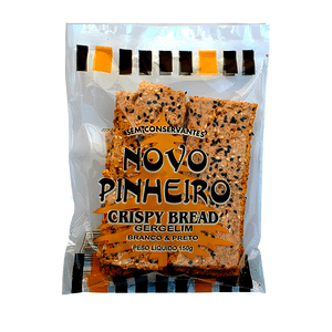 Pão Crispy Bread Sabor Gergelim Branco e Preto Novo Pinheiro – 150g