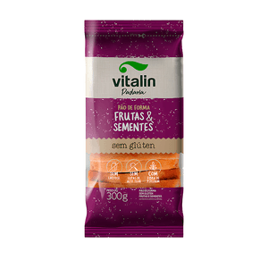 Pão de Forma Sem Glúten Frutas e Sementes Vitalin – 300g