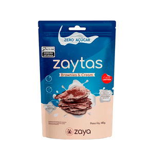 Lascas Zaytas Sabor Brownies & Cream Zaya Zero Açúcar – 40g