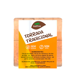Torrada Tradicional Sem Glúten e Sem Leite Nutfree – 100g