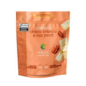 Granola Haux com Chocolate Branco e Noz-Pecã – 230g
