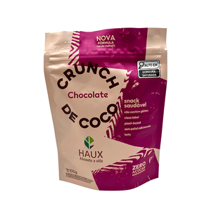 Snack Crunch Sabor Chocolate e Coco Zero Açúcar Haux – 100g