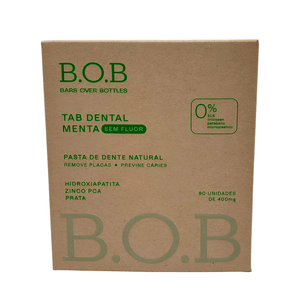 Pastilhas Dentais Sabor Menta Sem Flúor B.O.B – 90g