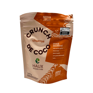 Snack Crunch Sabor Churros e Coco Zero Açúcar Haux – 100g