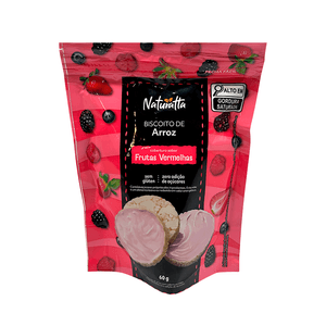 Biscoito de Arroz com Cobertura de Frutas Vermelhas Naturatta – 60g