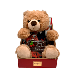 Cesta Presente Dia dos Namorados Urso e Chocolates - 5 itens