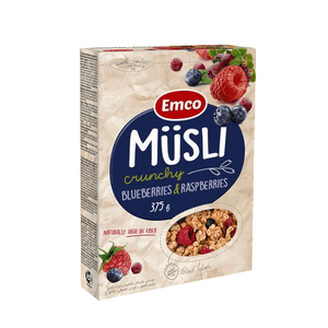 Cereal Matinal Crunchy com Mirtilo e Framboesa Emco – 375g