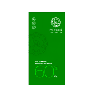 Chocolate 60% Cacau com Coco Mendoá – 75g
