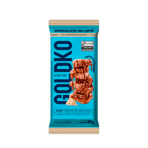 Barra de Chocolate Ao Leite Crispy Quinoa Goldko – 80g
