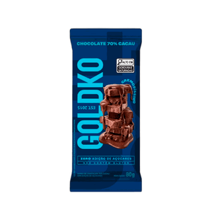 Barra de Chocolate  Goldko 70% Cacau Sem Açúcar – 80g
