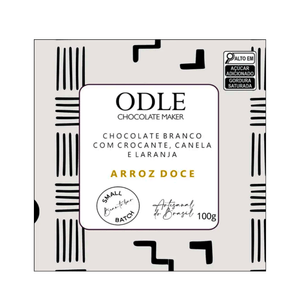 Chocolate 33% Branco com  Arroz e Casca de Laranja Odle – 80g