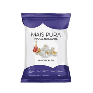 Pipoca Vinagre e Sal Sem Glúten Mais Pura – 40g