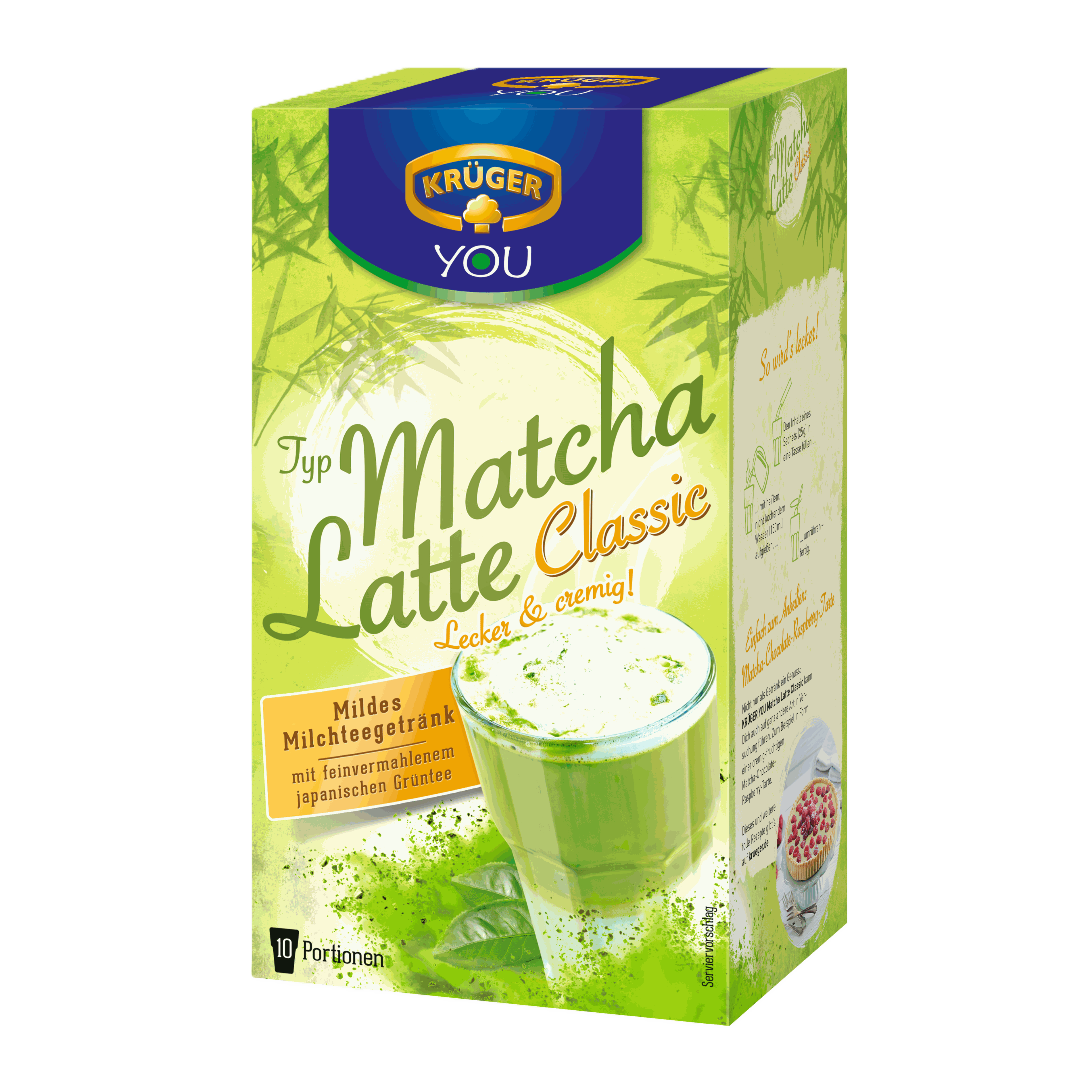 まっちゃちゃ Chá Matcha Latte Instantâneo Krüger – 250g - Casa Santa Luzia
