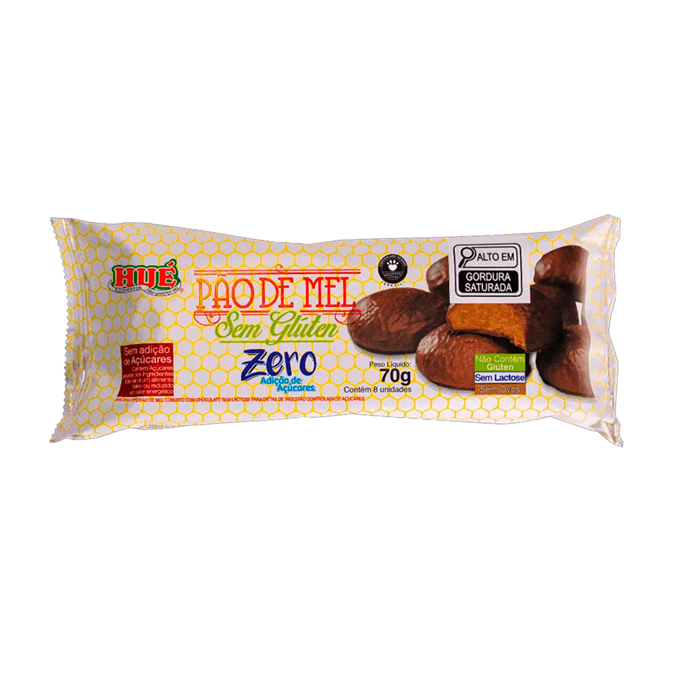 Pão De Mel Zero Açucar Sem Gluten Hué 70g
