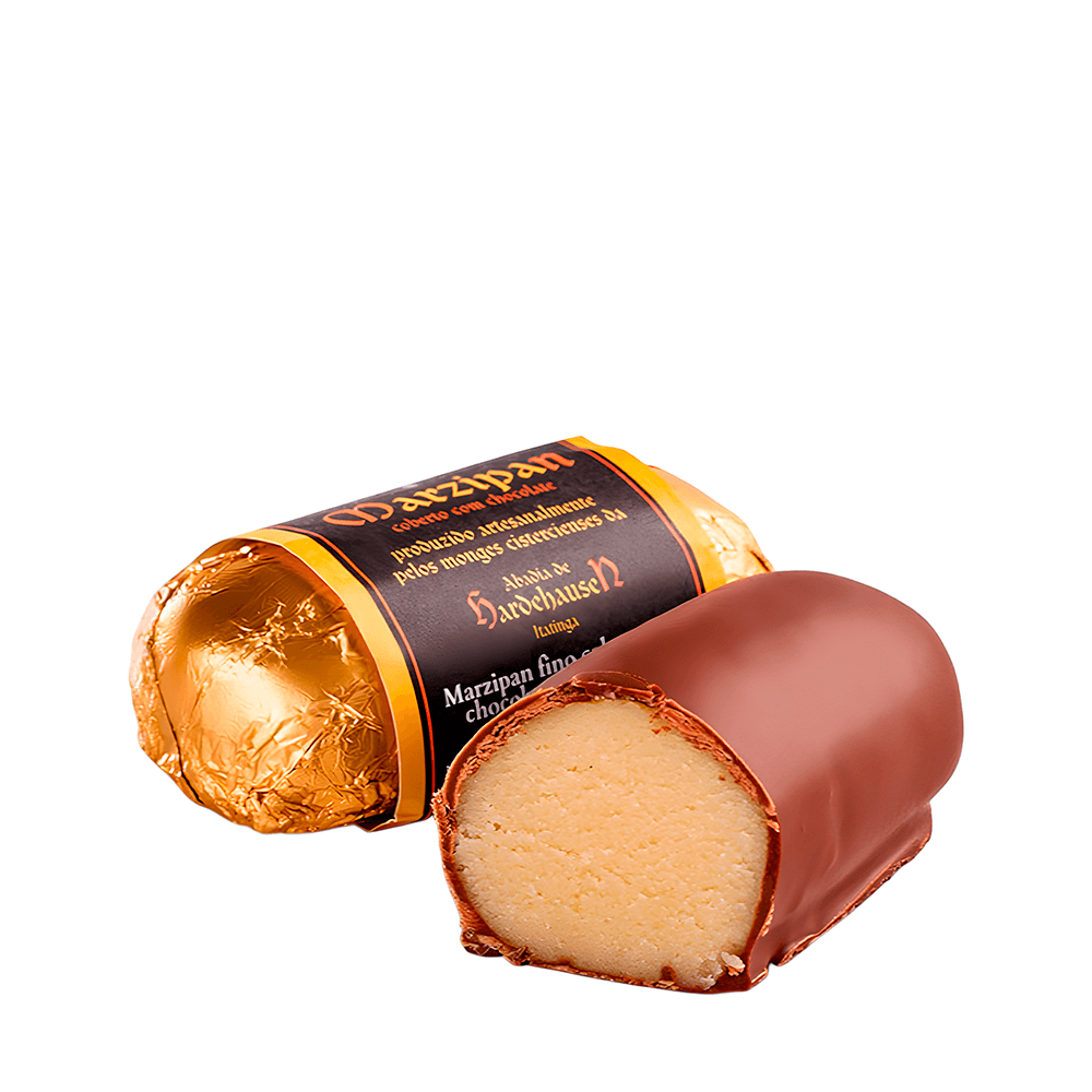 Marzipan Chocolate Meio Amargo Abadia – 90g - Casa Santa Luzia