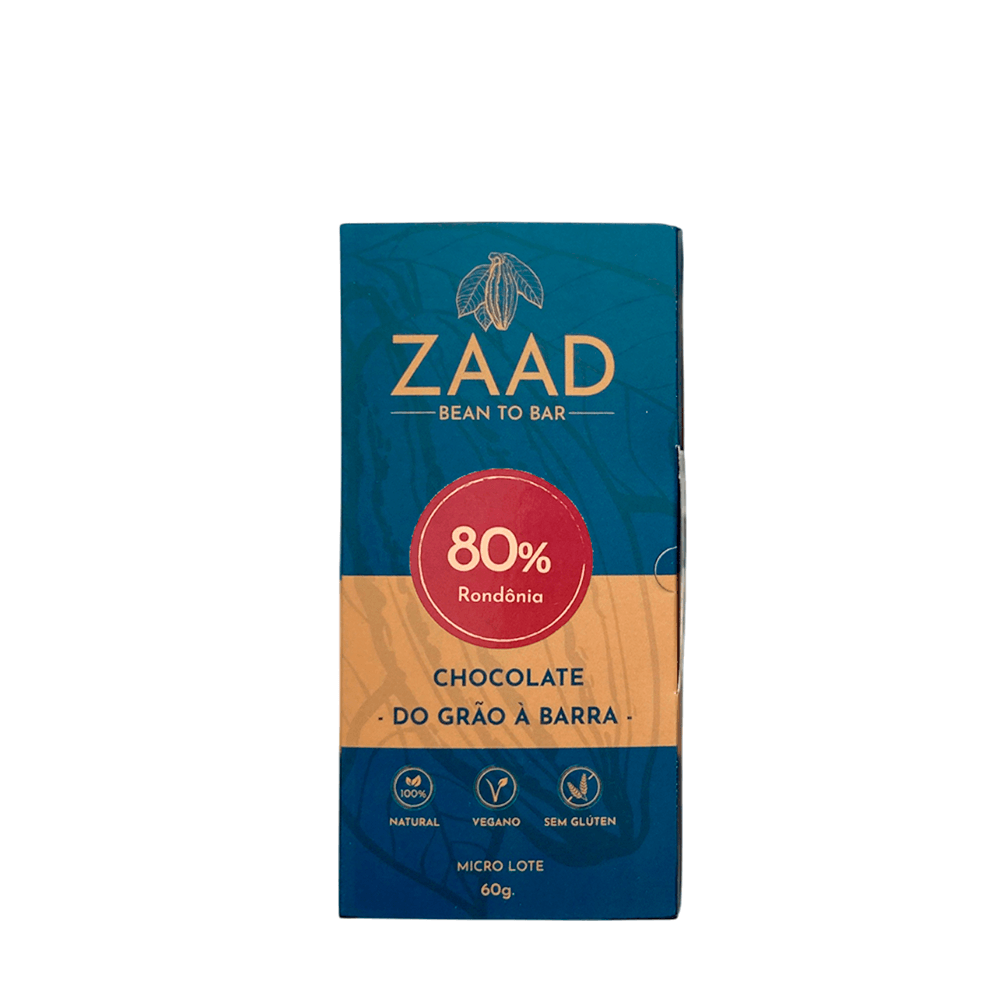Chocolate 80% Cacau Rondônia Zaad – 60g - Casa Santa Luzia