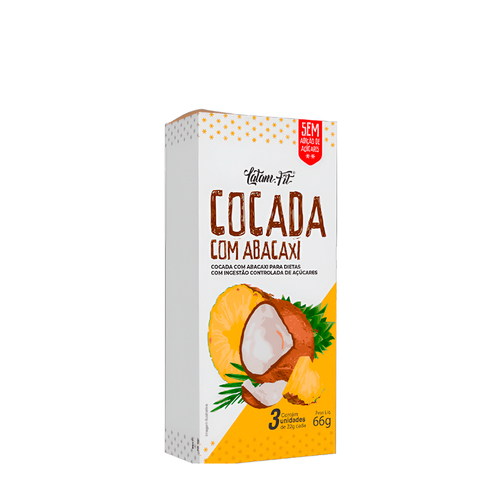 Cocada Sem Açúcar com Abacaxi Latam – 66g - Casa Santa Luzia