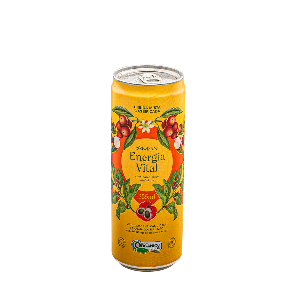 Chá IAMANI Energia Vital Mate,Guaraná,Camu e Laranja Doce Orgânico 355ml