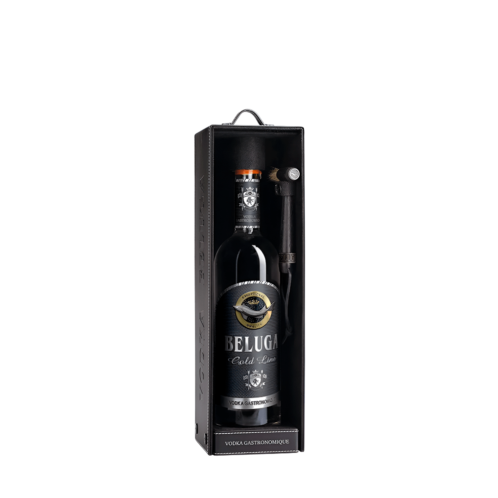 BELUGA Gold Line セット 750ml Vodka Gold Line Couro Beluga – 750ml - Casa Santa Luzia