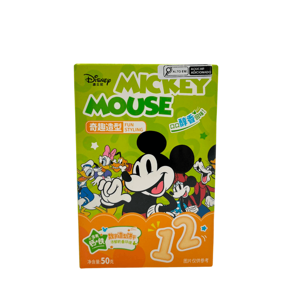 Biscoito de Leite Formato Números Mickey Disney - 50g - Casa Santa