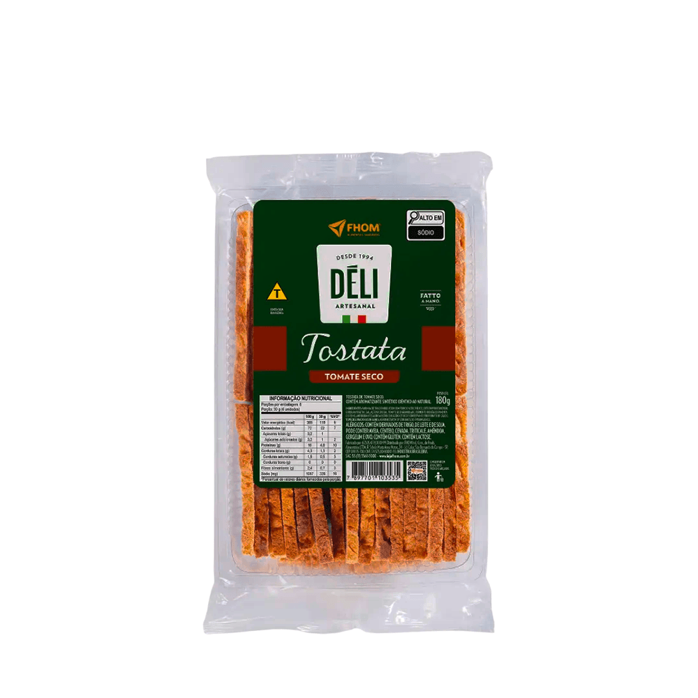 Tostata Tomate Seco Tempero Italiano Deli Fhom – 180g