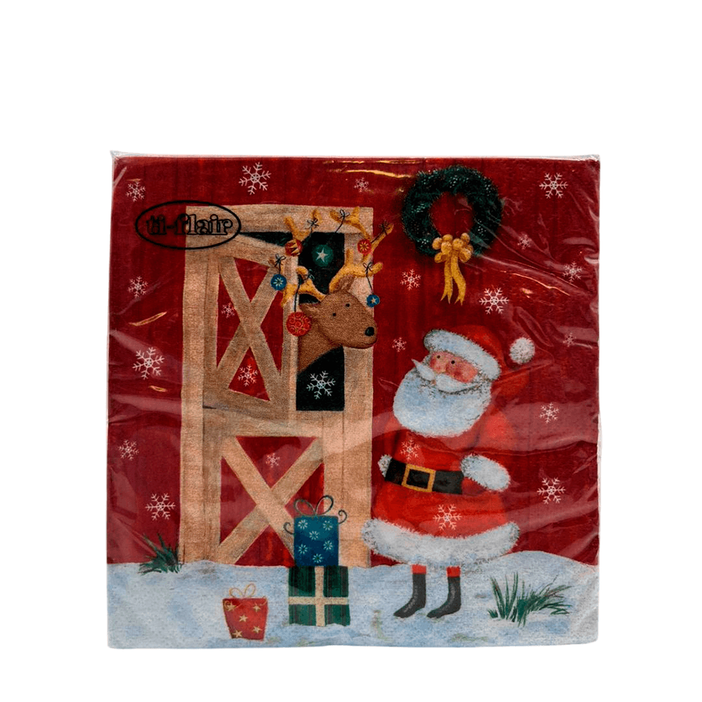 Guardanapo Natal Papai Noel com Rena Ti-Flair – 20 um