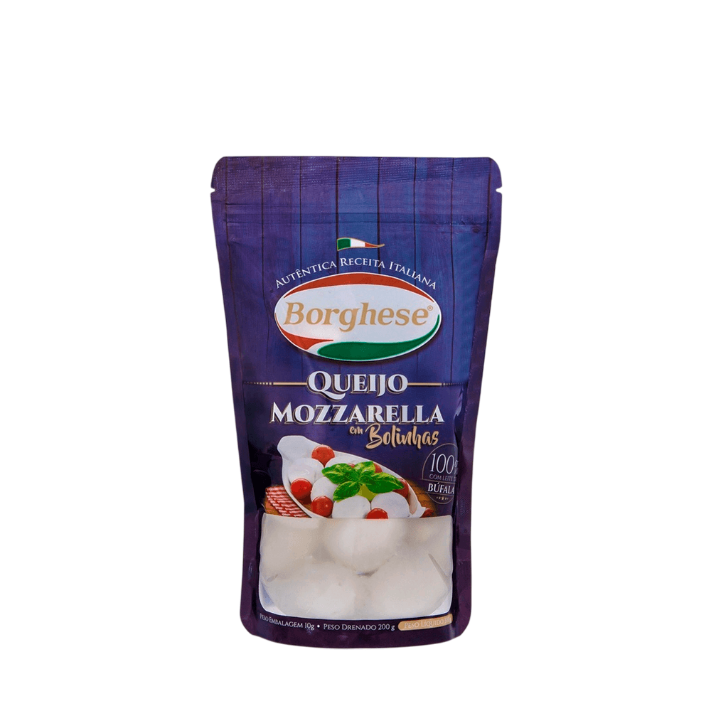 Queijo Mussarela de Búfala Tipo Cereja Borghese – 200g