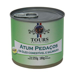 Atum Pedaços com Óleo Comestível e Salmoura Tours 180g