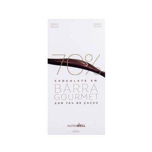 Barra de Chocolate Gourmet 70% Cacau Sem Lactose Nutrawell 200g