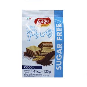 Mini Party Biscoitos Wafer Sem Açúcar de Chocolate Lago 125g