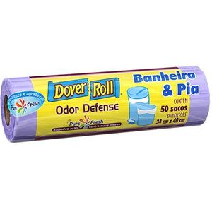 Saco de Lixo para Banheiro e Pia Dover Roll 50 Unidades