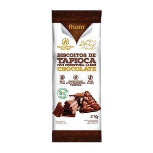 Biscoito de Tapioca Cobertura de Chocolate Sem Glúten Fhom 15g