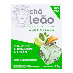 Chá Gelado Verde + Gengibre Sabor Limão Leão 25g