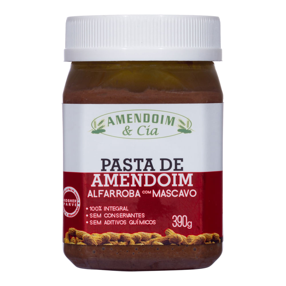 Creme de Amendoim Alfarroba Com Mascavo Amendoim & Cía 390g