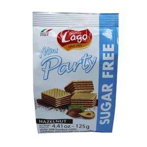 Mini Party Biscoitos Wafer Sem Açúcar de Avelã Lago 125g