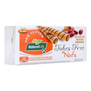 Biscoitos Tubes de Pasta de Amendoim Sem Glúten Natural Life 50g