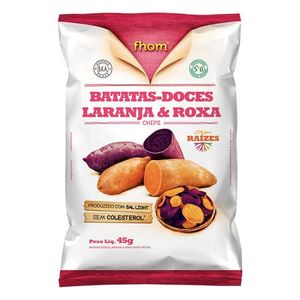 Chips de Batata Doce Laranja e Roxa Fhom 45g