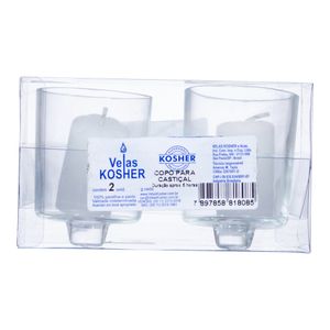Vela Copo para Castiçal Brulho 2 Unidades Kosher
