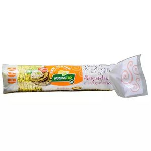 Biscoito de Arroz Integral com Sementes e Açafrão Natural Life 80g
