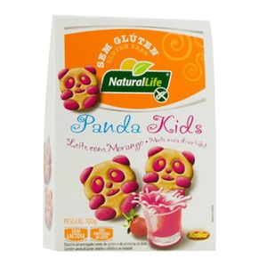 Biscoito Panda Kids Sabor Leite com Morango Natural Life 100g
