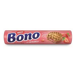 Biscoito Recheado Morango Bono 126g