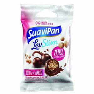 Drageados de Flocos de Arroz Cobertos com Chocolate Zero Açúcar Suavipan 30g