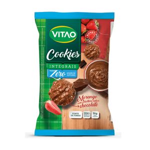 Cookies Integral Zero Adição de Açúcares Morango com Cobertura de Chocolate Vitao 80g