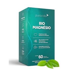 Suplemento Alimentar Bio Magnésio PuraVida 60 Cápsulas