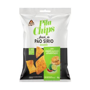 Snack de Pão Sírio Sabor Limão Levemente Apimentado Pita Chips 45g