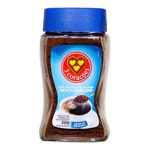 Café Solúvel Granulado Descafeinado 3Corações 50g