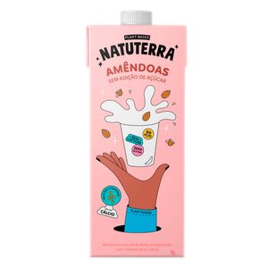 Bebida de Amêndoas Sem Açúcar, Sem Lactose e Sem Glúten Natuterra 1L