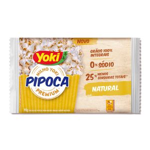 Pipoca de Micro-ondas Natural 0% Sódio Yoki 90g